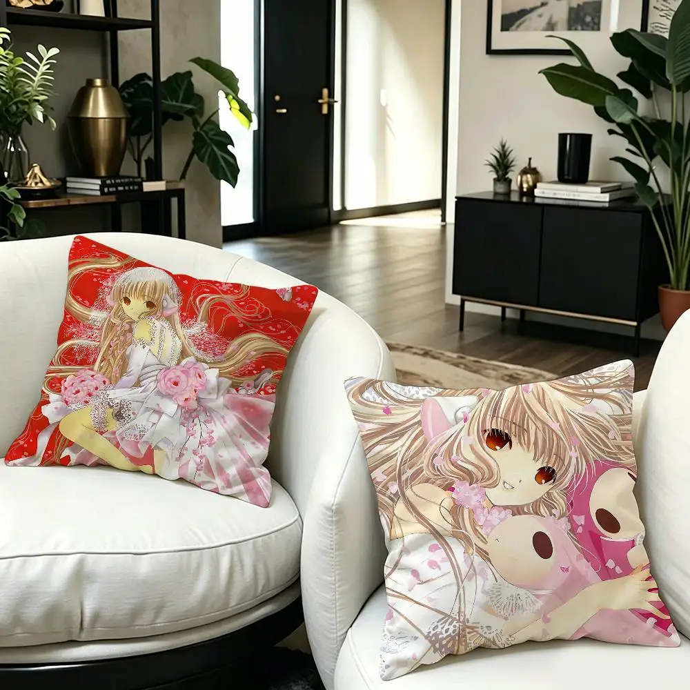 Anime C-Chobits Kawaii Girl Cute Cushion Cover Car Throw Pillow Case For Sofa Car Christmas Gift 40x40cm 45x45cm
