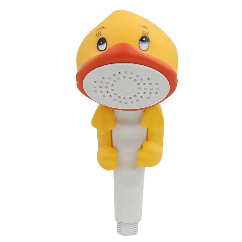 Cabeça de chuveiro dos desenhos animados com base de ventosa, banho infantil, spray de água, bocal do chuveiro do bebê, acessórios do banheiro