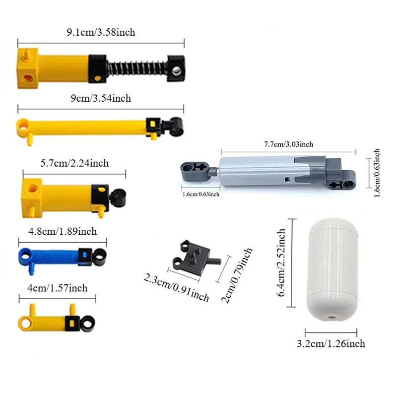

Pneumatic Parts Kit Multi Cylinder Air Valve Switch Hose Compatible MOC Science Technology Building Block