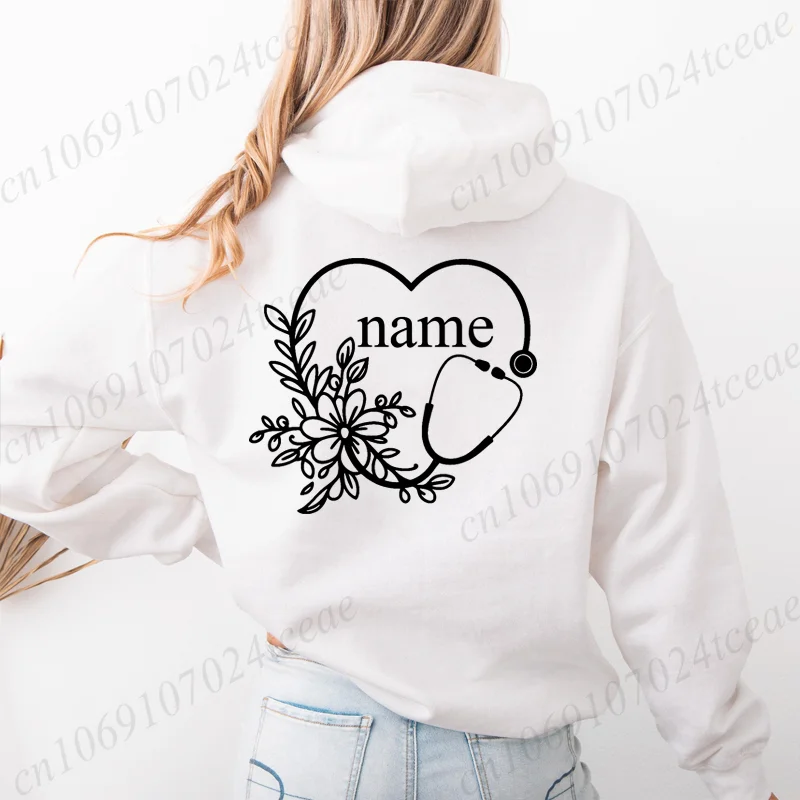 Bluzy z grafiką stetoskopu kwiatowego DIY, odzież damska i męska, personalizowane bluzy z nadrukiem, odzież uliczna, bluzy z kapturem, pulowery, sudaderas