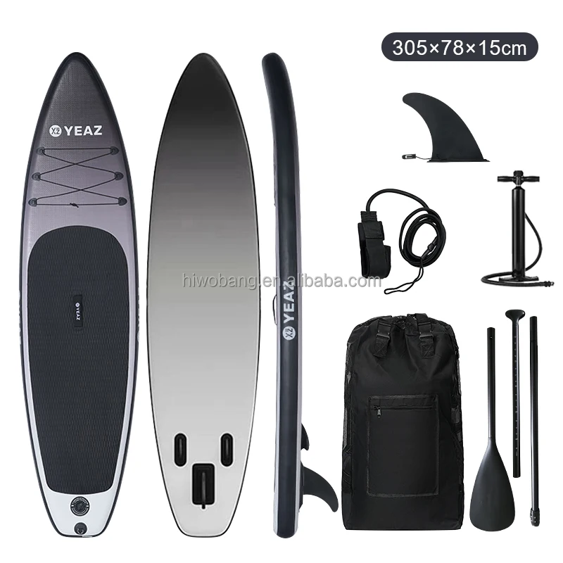 Placa SUP OEM 2025 totalmente redonda preta laranja inflável Stand Up Paddle Board Body Board para águas do oceano