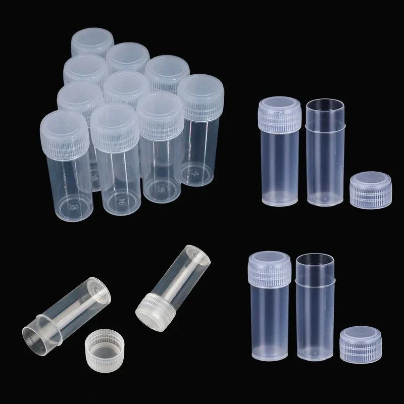 300Pcs 5ml Plastic Small Bottles Clear Mini Sample Jar Containers For Medicine Liquid Solid Pills Powder Capsule Jewelry Storage