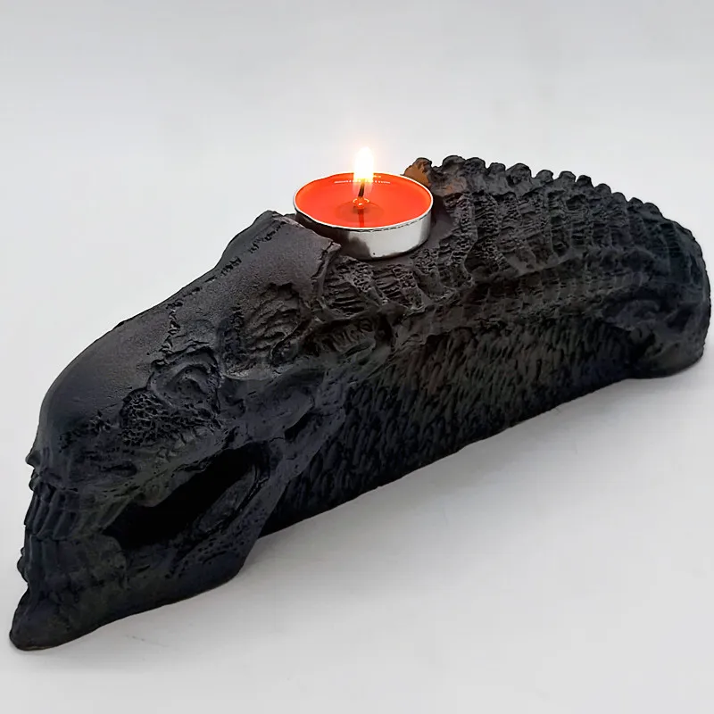 Alien Monster Skull Candlestick Silicone Mold, Gypsum, Resin DIY Home Decoration Tool