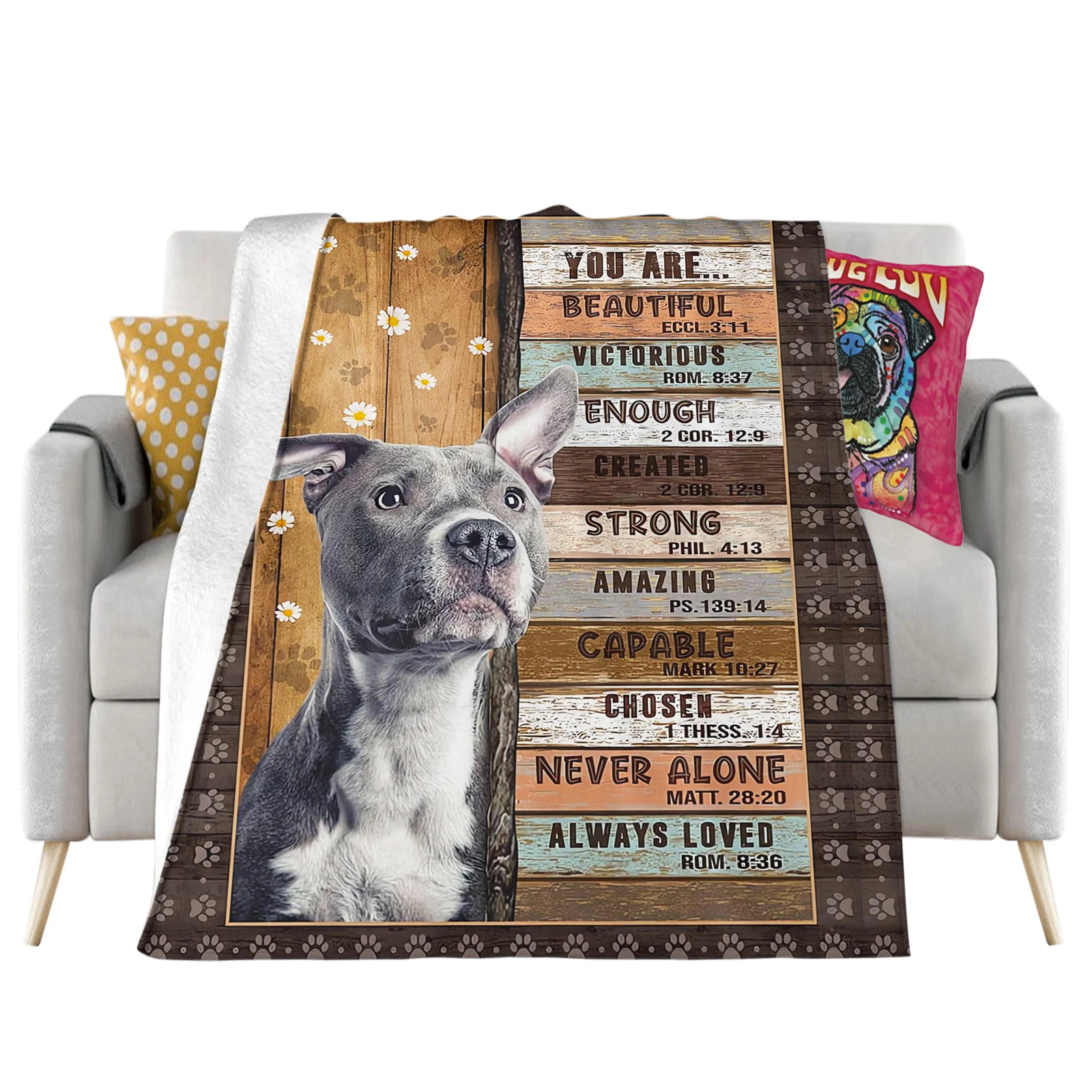 KACISSTY Pitbull Flannel Blankets Voice From Bulldog Paws 3D Printed Blankets Thin Quilts Birthday Gifts Dropshipping