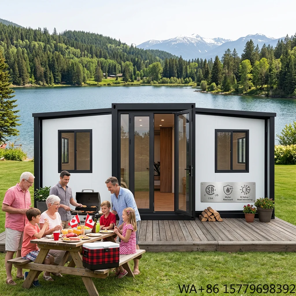 20ft Expandable Container House Mobile Home Durable Steel Material Luxury Tiny Office Villa Contemporary Design Kitchen Shop