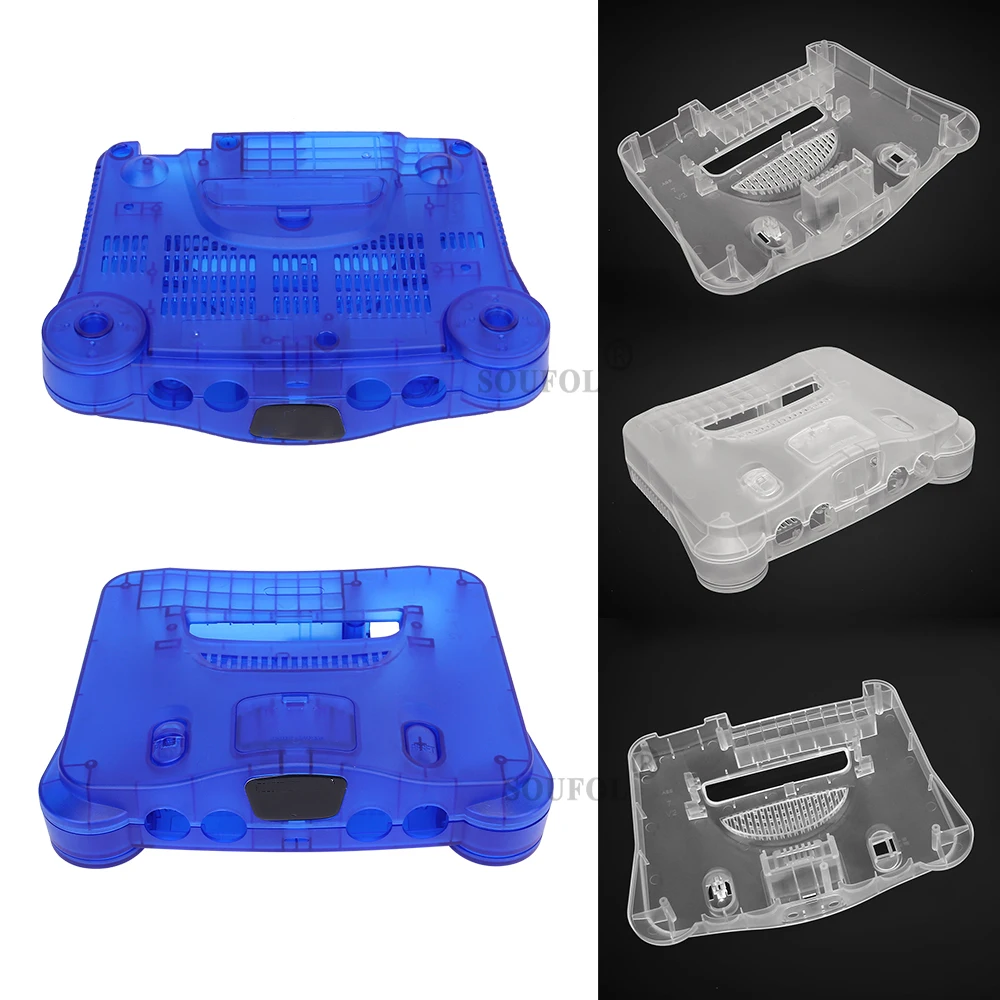 New For N64 Retro Video Game Console Replacement Plastic Housing Shell Transparent Case for Nintendo 64 Protector Accessories