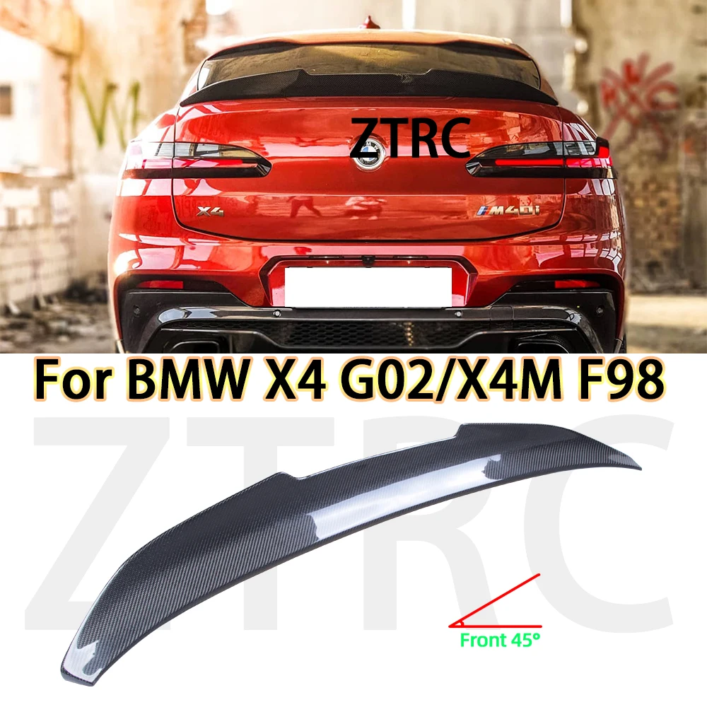 

Car Spoiler For BMW X4 G02/X4M F98 PSM Style Real carbon fiber material Rear Spoiler Trunk wing 2018-2024 Glossy black