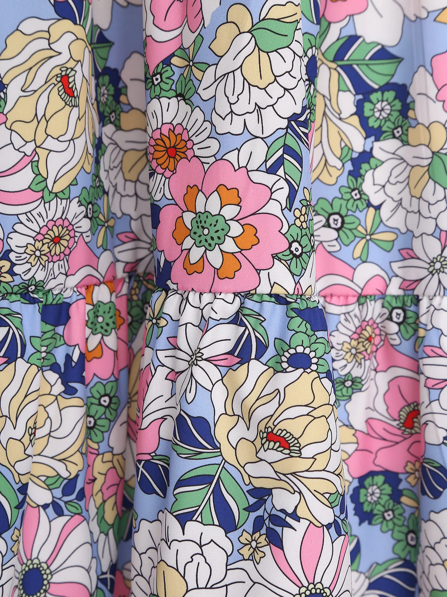 Abiti lunghi da spiaggia da donna da donna Abito floreale stile Boho con scollo a V increspato Abiti casual fluidi Abito da sole per le vacanze di nozze