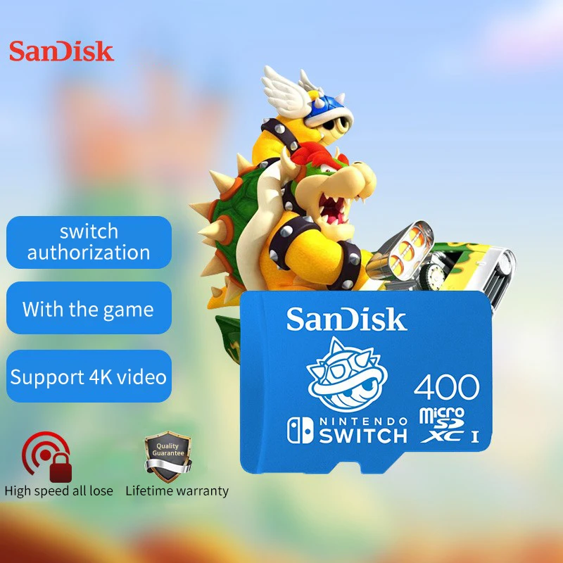 SanDisk-Micro TF Cartão SD para Consola de Jogos, Cartão de Memória, 100 Mbps, 64GB, 128GB, 256GB, 400GB, Atacado