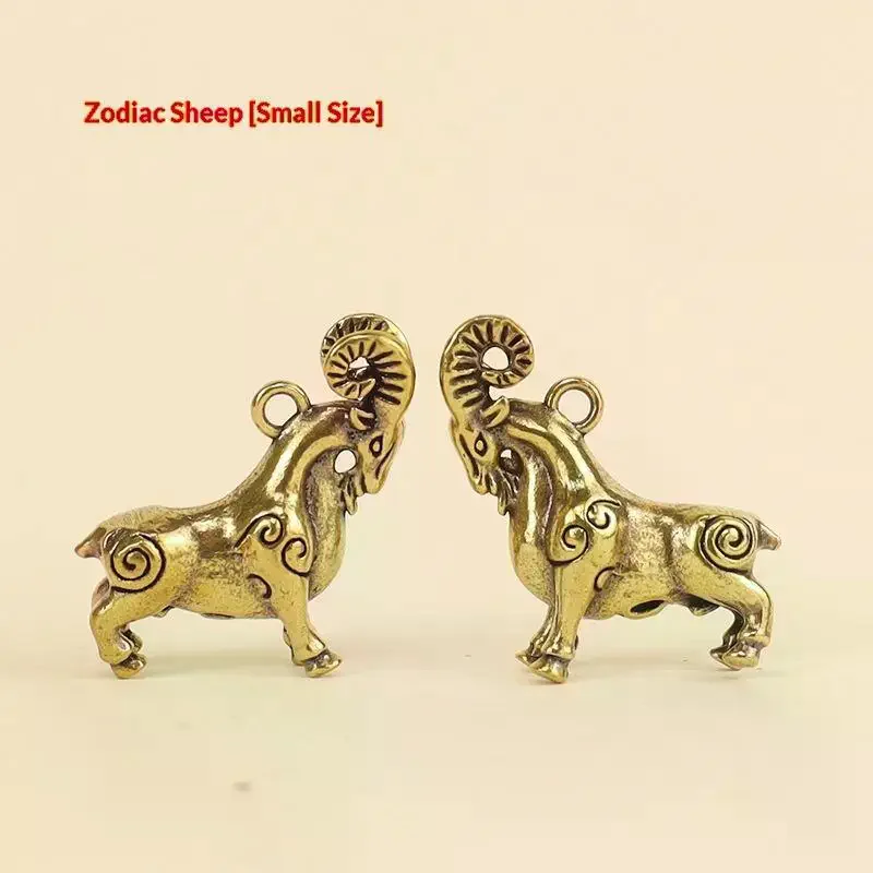 Chinese Zodiac Goat Sculpture Sheep Figurine Brass Animal Statue Desktop Ornament Wealth Fengshui For Home Decor