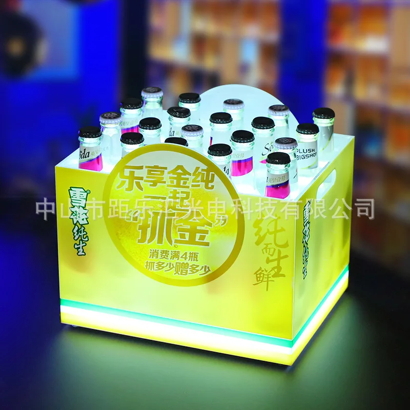 

Бар светодиодное светящееся ведро для льда, креативная снежинка, чистая сырая 24, каркас для пива, КТВ, ведро для льда, газование, шампанское, подставка для дисплея