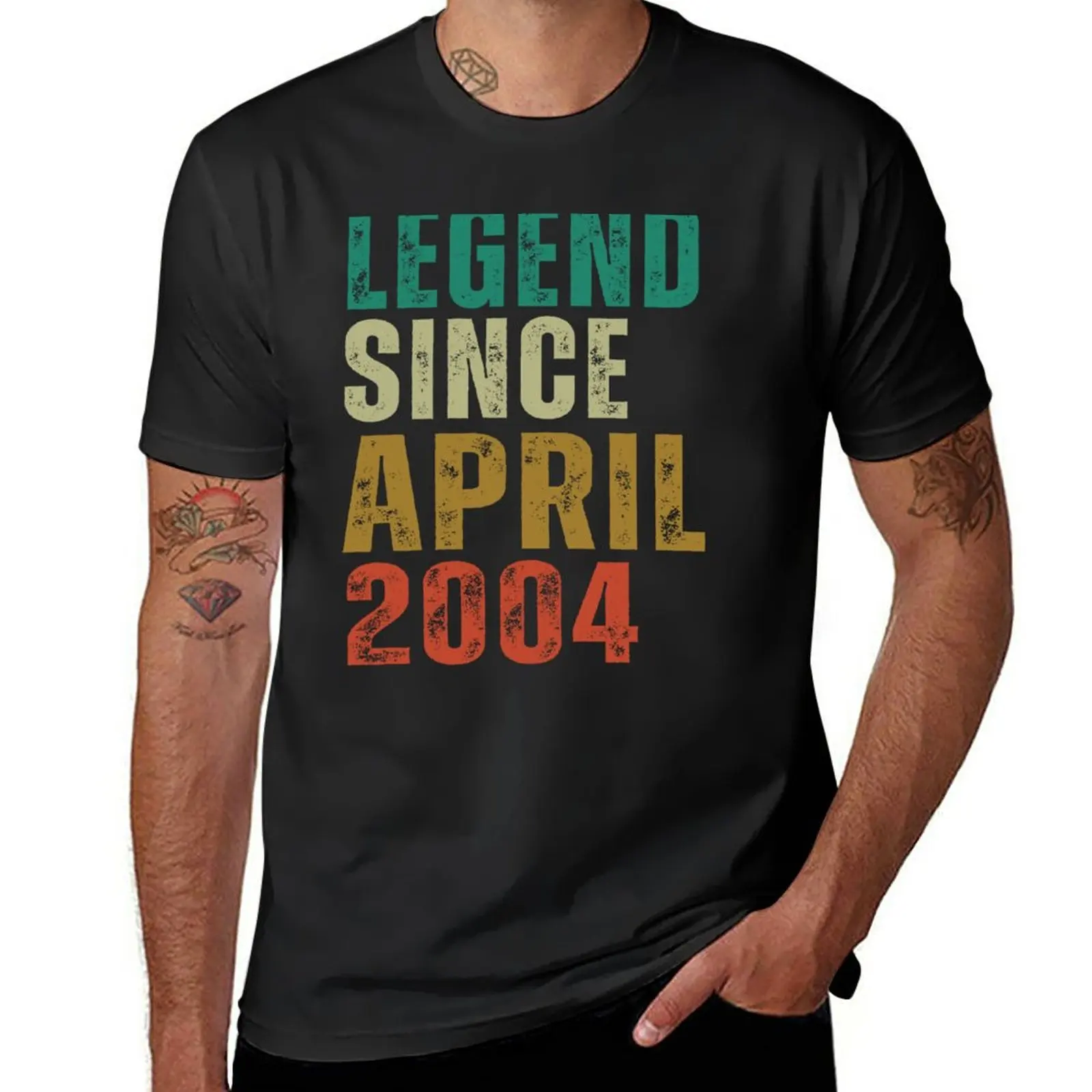 Legend Since April 2004 Awesome Retro Vintage Birthday Years Old Gift T-Shirt korean fashion graphics sweat shirts, men