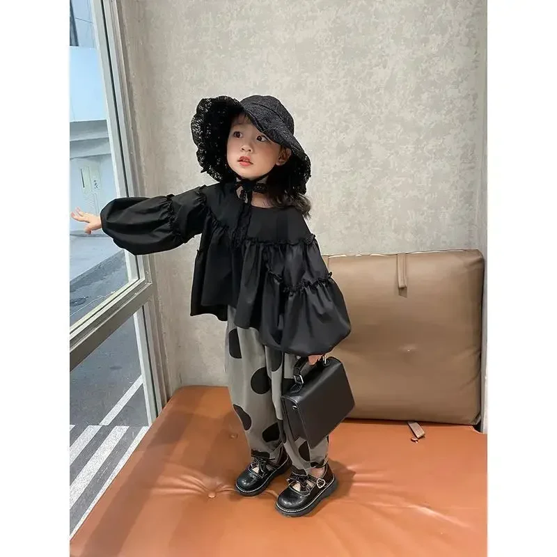 

Girls' clothing fashionable suit, foreign style baby autumn clothing, Korean children's fried street two-piece set girl