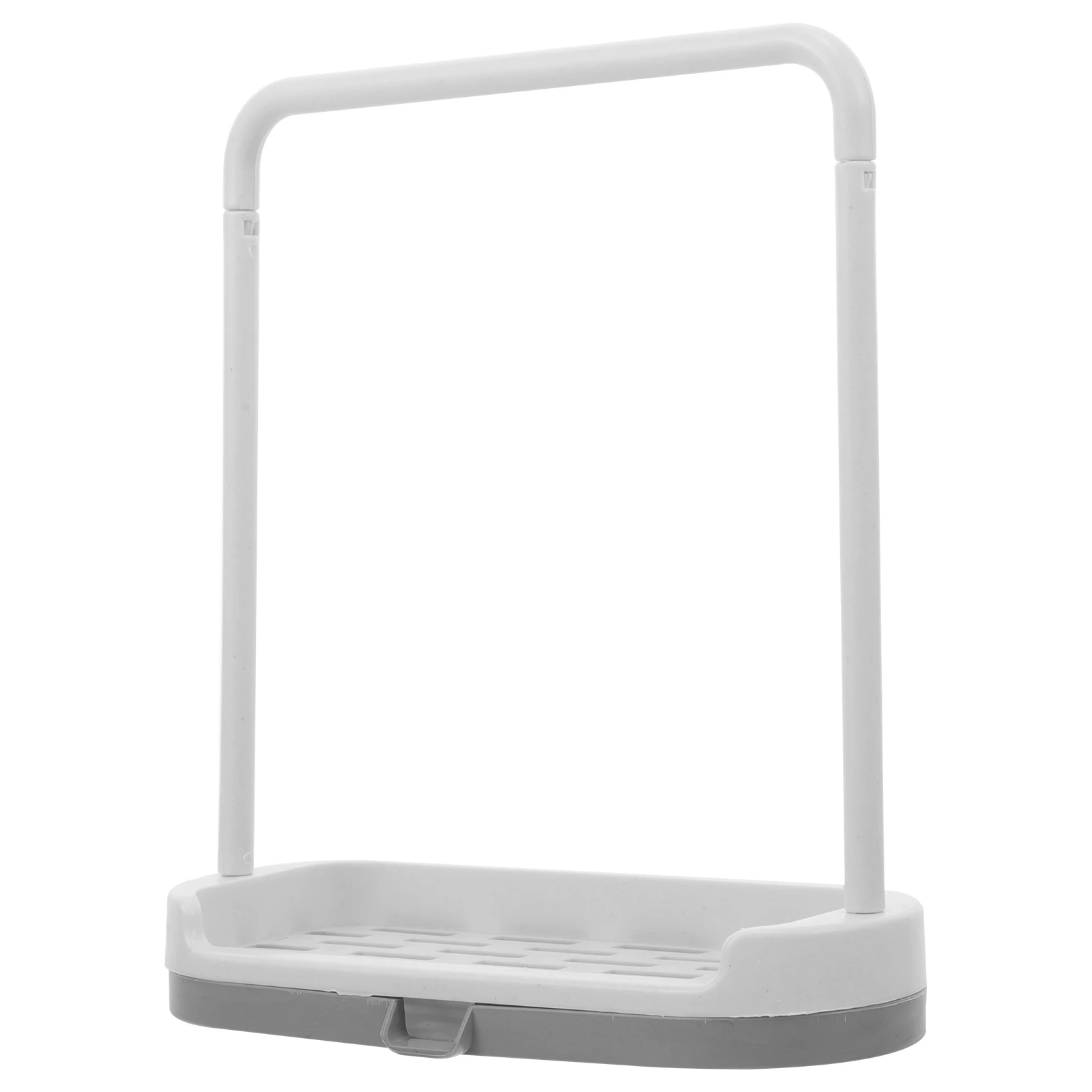 

Dish Towel Plastic Kitchen Organizer Grey Removable Sponge Drying Stand Countertop Storage Rack U Shape Bar Side Spout Easy