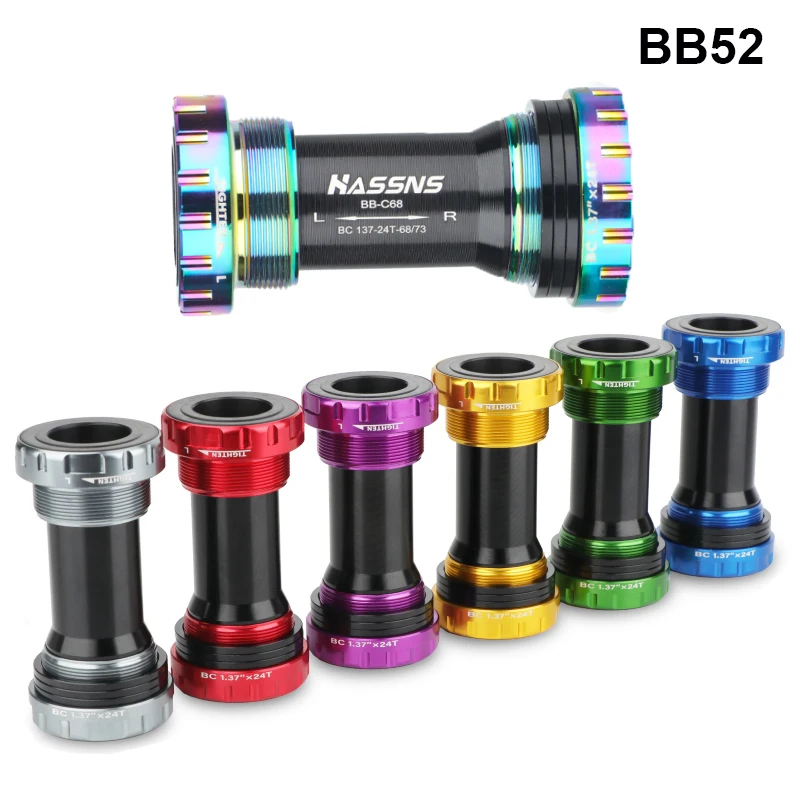 Bicycle Bottom Bracket BB52 Hollowtech BSA 24 BB51 Central Movement Axis MTB Bearings for Mountain Bike Crankset Shaft