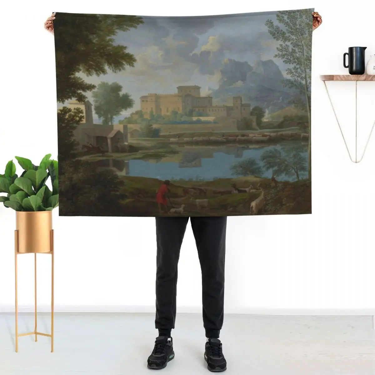 Landscape With A Calm (Un Tem[P]S Calme Et Serein) - Nicolas Poussin Throw Blan…