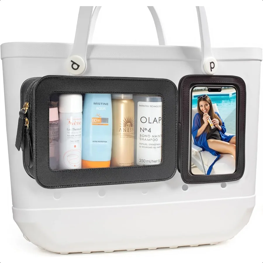 

2 Packs Clear Pouch Bag Accories for Insert Bags Travel Clear Toiletry Organizer Divider Storage Inner Pouch Phone Holder for B