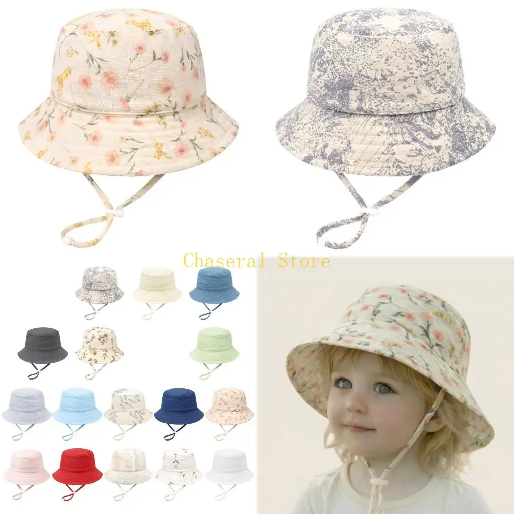 

E7CE Breathable Baby Cotton Hat Stylish And Functional Fisherman Cap For Sunny Days