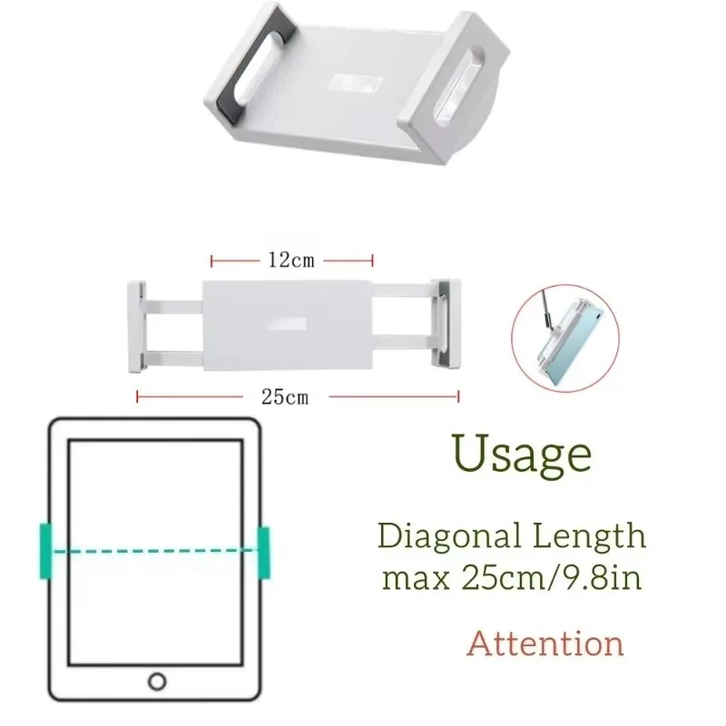 2pcs Tablet Stand Holder Clamp Clip Bracket Mount Replacement with 17mm Ball Joint Socket for IPad Pro Air Mini Galaxy Tab
