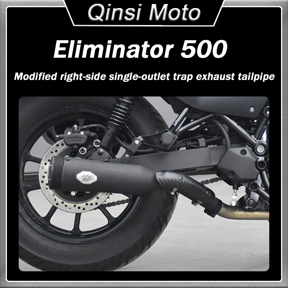 

For Kawasaki Eliminator 500 Custom Right Side Single Trap Exhaust Pipe Tail Section Middle Section Retro Sound
