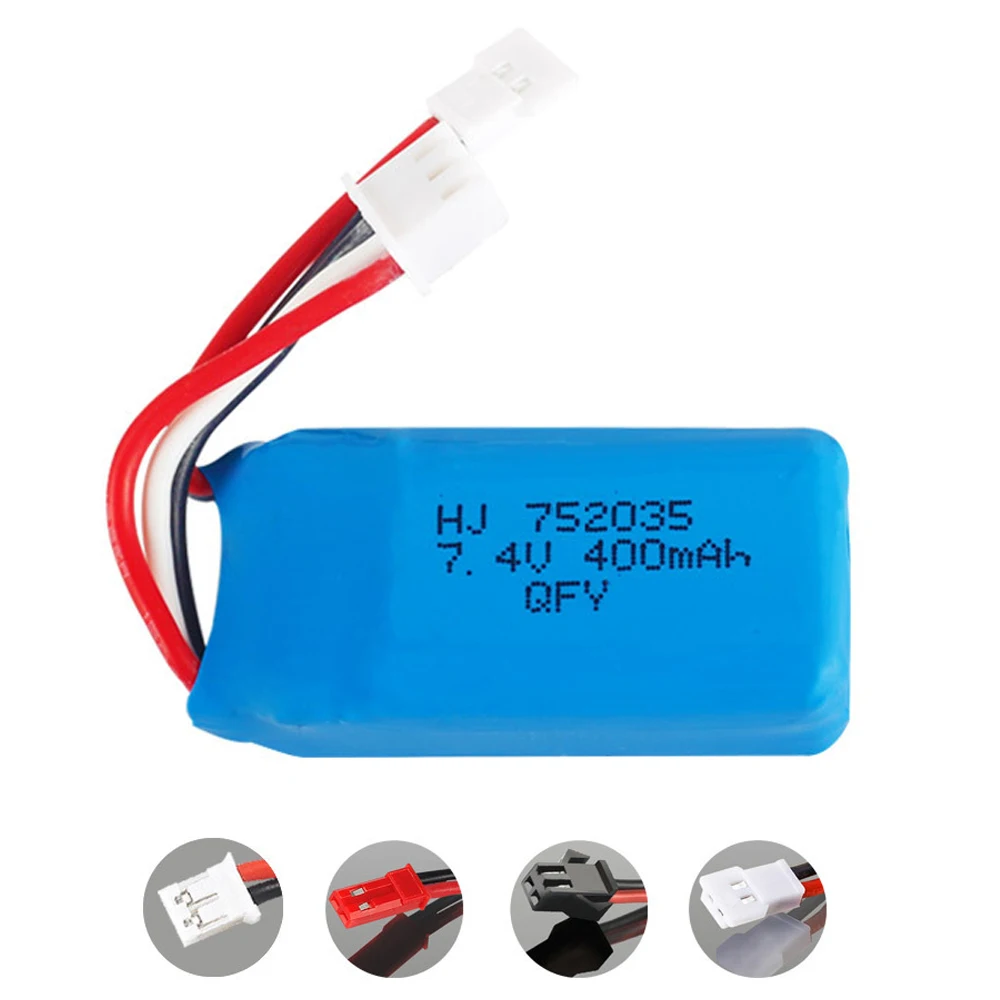 2S 7.4V 400mAh rechargeable Lipo Battery XH2.54/JST/PH2.0/SM Plug For RC DM007 Airplane Quadcopter Drone Helicopter RC Toy Parts