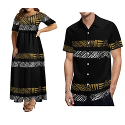 The Polynesian Tongan Tribe Designed Couples To Pair Dresses With Short-Sleeved Dresses For Women And Aloha Shirts For Men