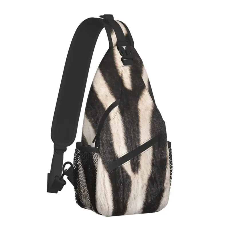 Zebra listras padrão estilingue crossbody saco de peito dos homens moda africano animal pele zebra amante ombro mochila para caminhadas