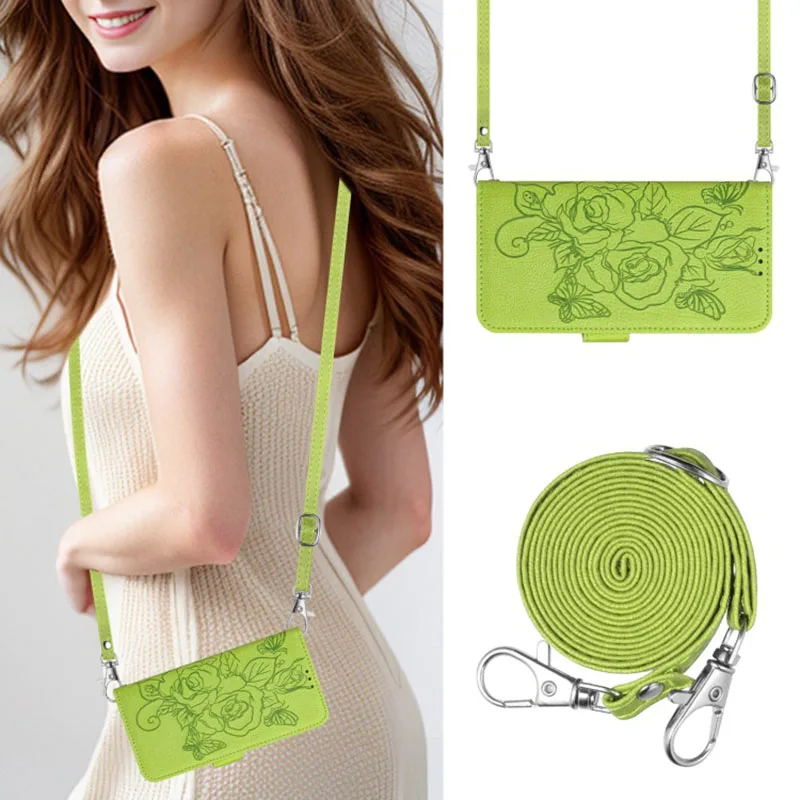 حافظة محفظة كروس لهاتف موتورولا موتو جي ستايلس بلاي 5G 2025 2024 باور 2023 2022 2021 حزام كتف جلدي 3 بطاقات #4