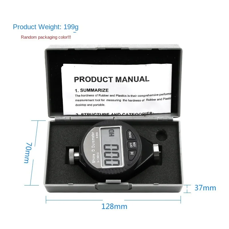 Testeur de dureté du caoutchouc à affichage numérique électronique, scléromètre Shore A D C, duromètre, mètre, outil Mia