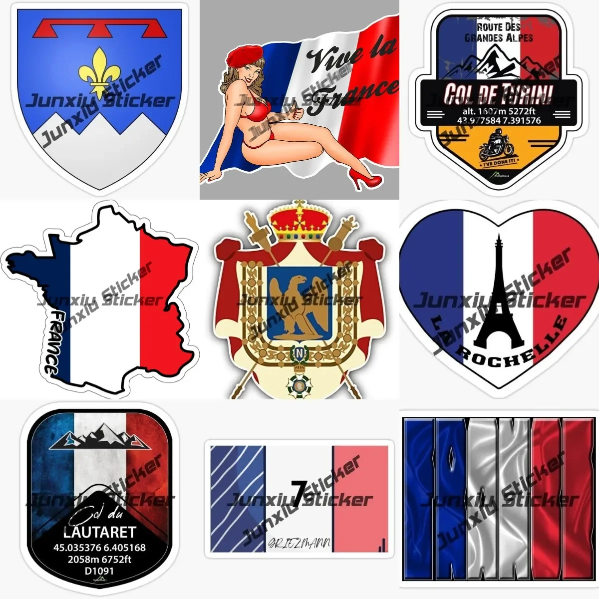 France Sticker Coat of Arms of The Eiffel Tower in Paris, France City of Love Paris Alpes-de-Haute-Provence Decal Cover Scratch