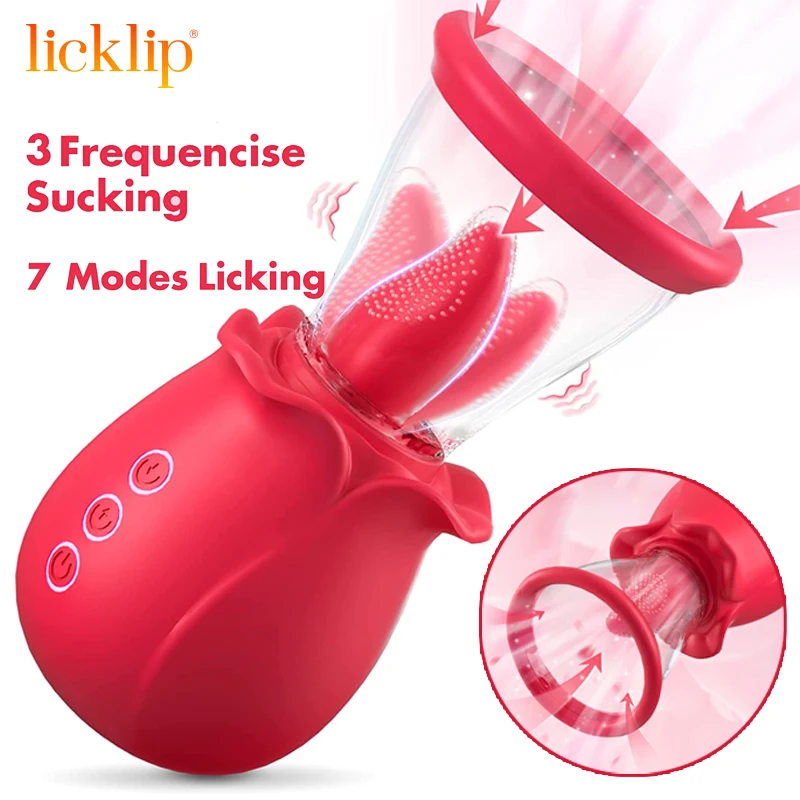 Licklip 7 modalità leccare 3 vibratori di aspirazione per donna succhiare leccare giocattoli del sesso capezzolo clitoride stimolare il massaggiatore del seno