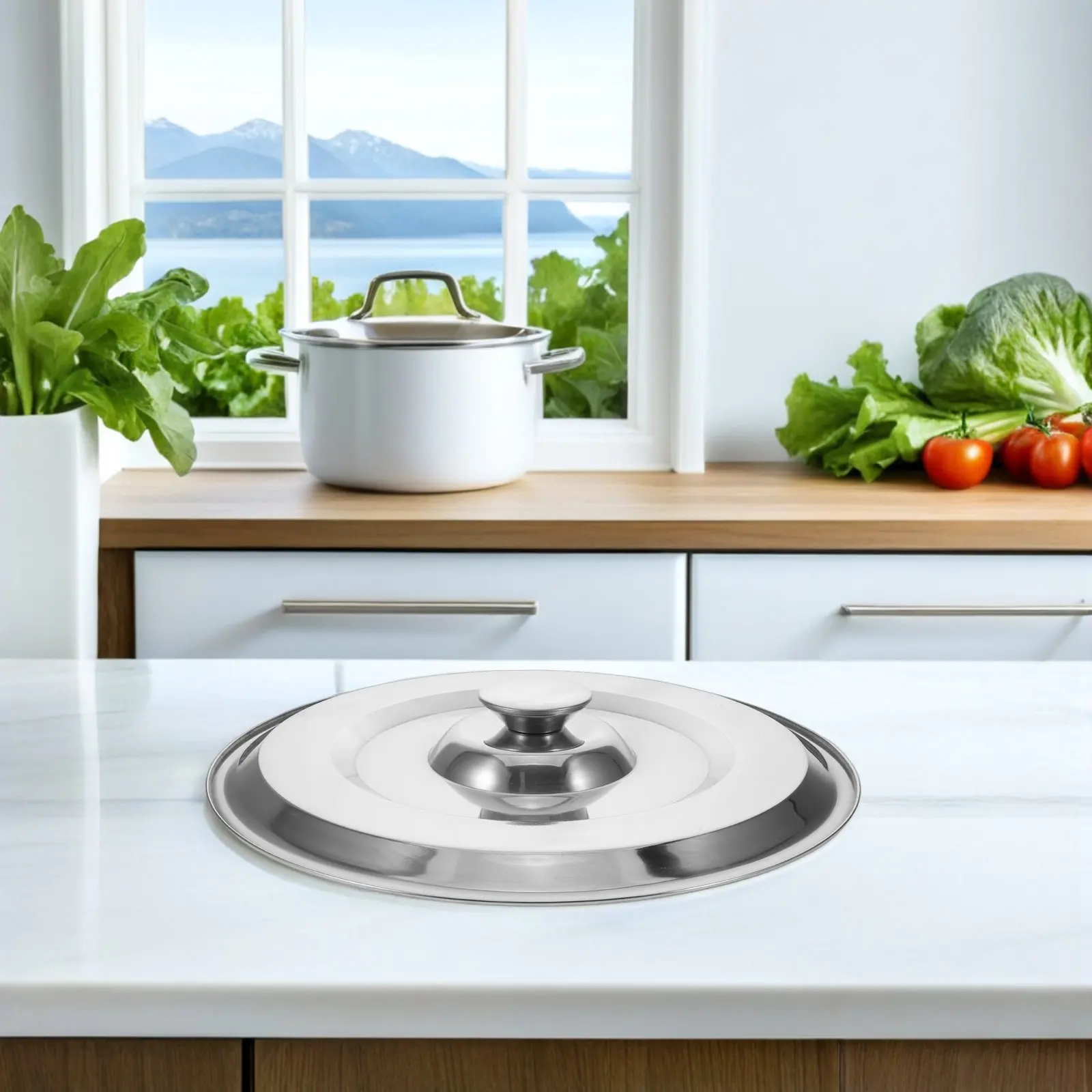 

30 Cm Stainless Steel Universal Cookware Lid Heat Resistant Pot Cover for Restaurant Home Kitchen Stock Pots Soup Pots Steaming