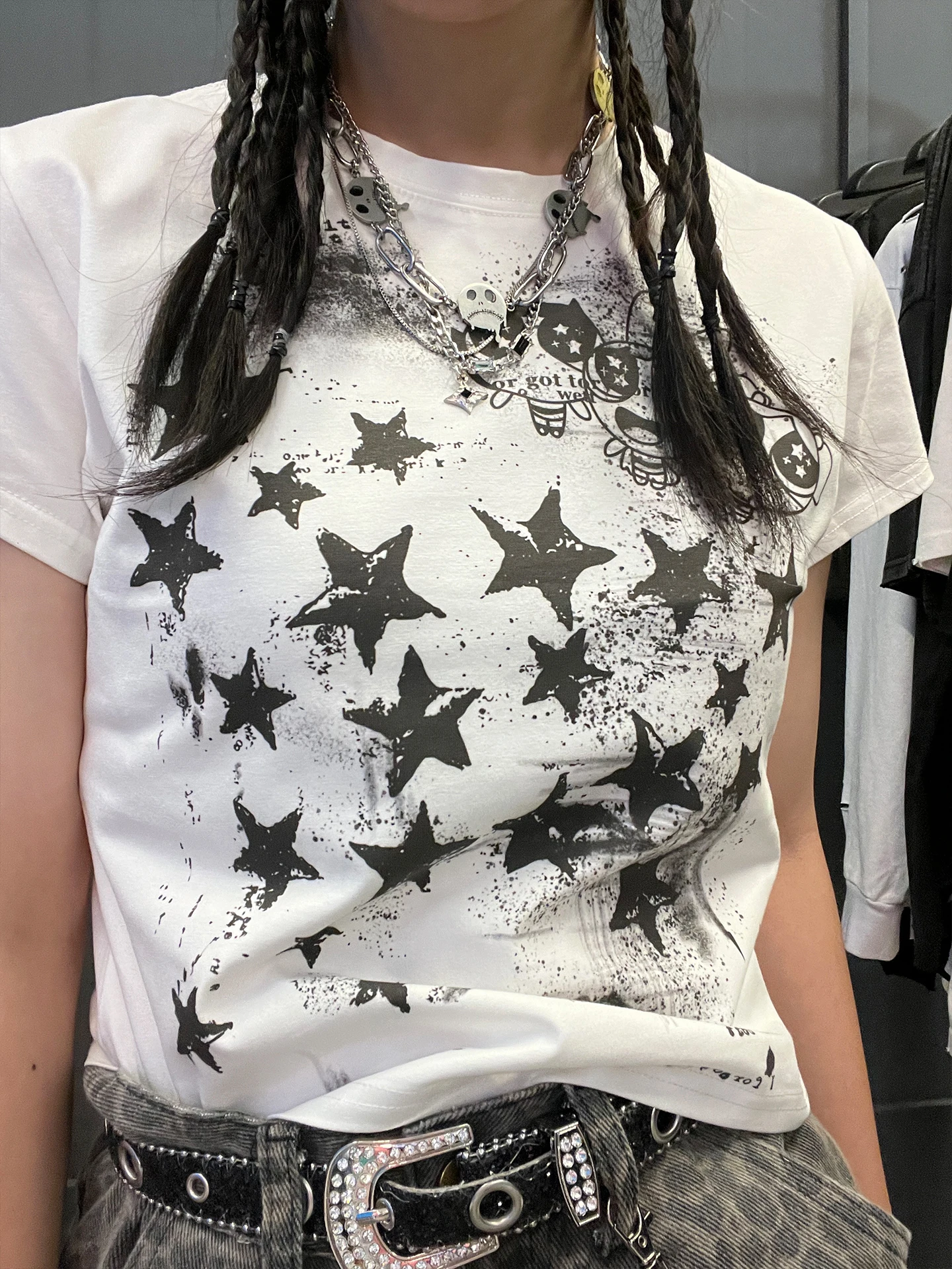 Store Manager's Recommended Y2K Slim Fit Half Sleeve for Little Girls Fashionable Astral Flight Design Women's Clothing