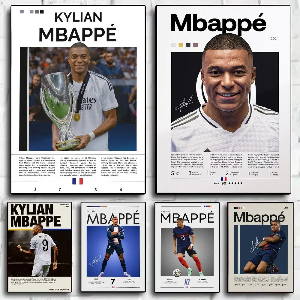 Famous Athlete M-Mbappe Poster Wall Art Poster Print Decorative Artwork for Bedroom Living Room Office Home Decoration