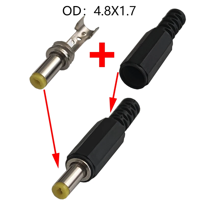 10PCS DC-028A DC Power Connector Female And Male Pin1.7X4.8mm DC Plug 4817 Power Jack DIP 3Pin Power Socket