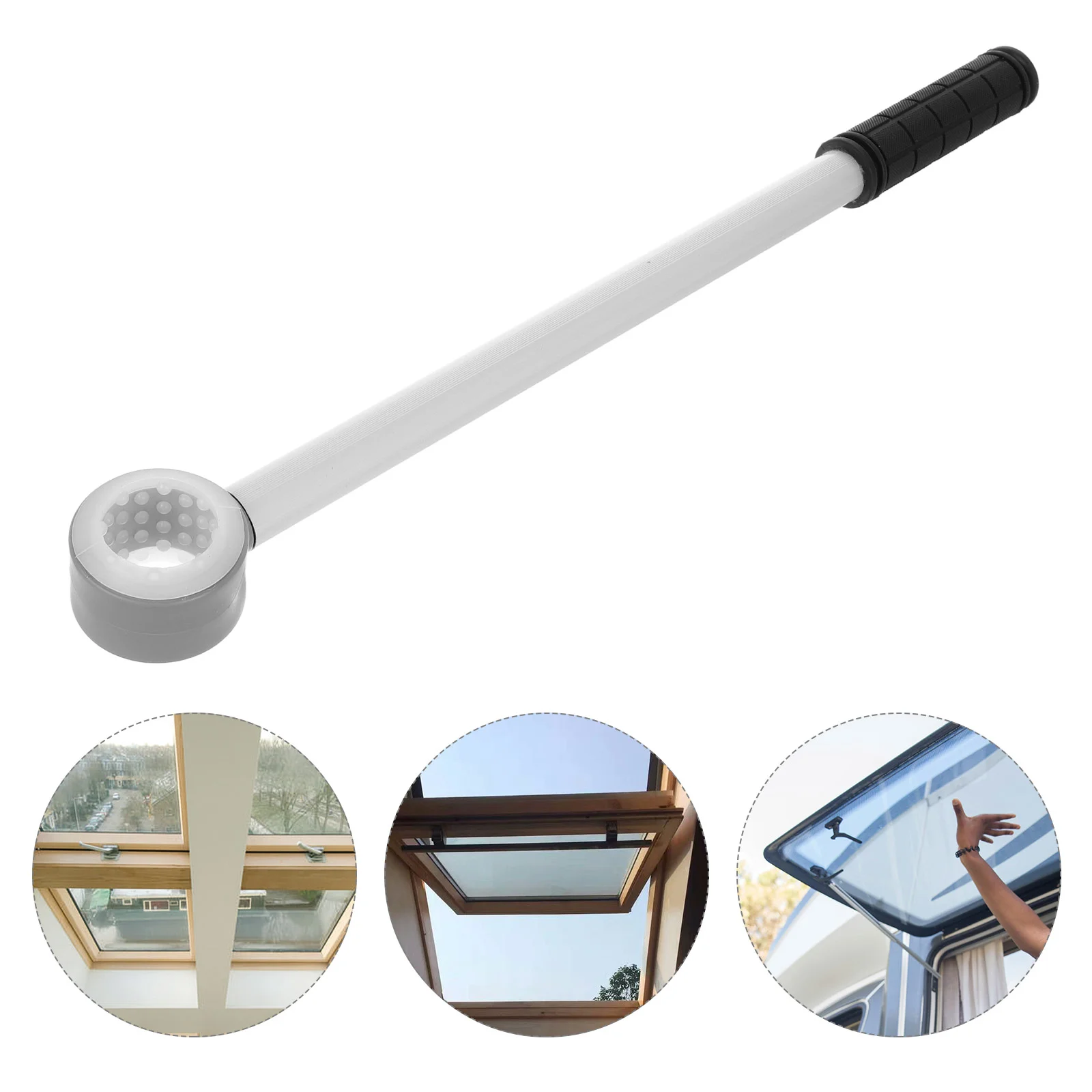 O-shaped Window Puller Tool Long Handle Push Pull Rod Blind Curtain Rod Blind Shade Rod With Hook Cordless Window Blind Push Pul