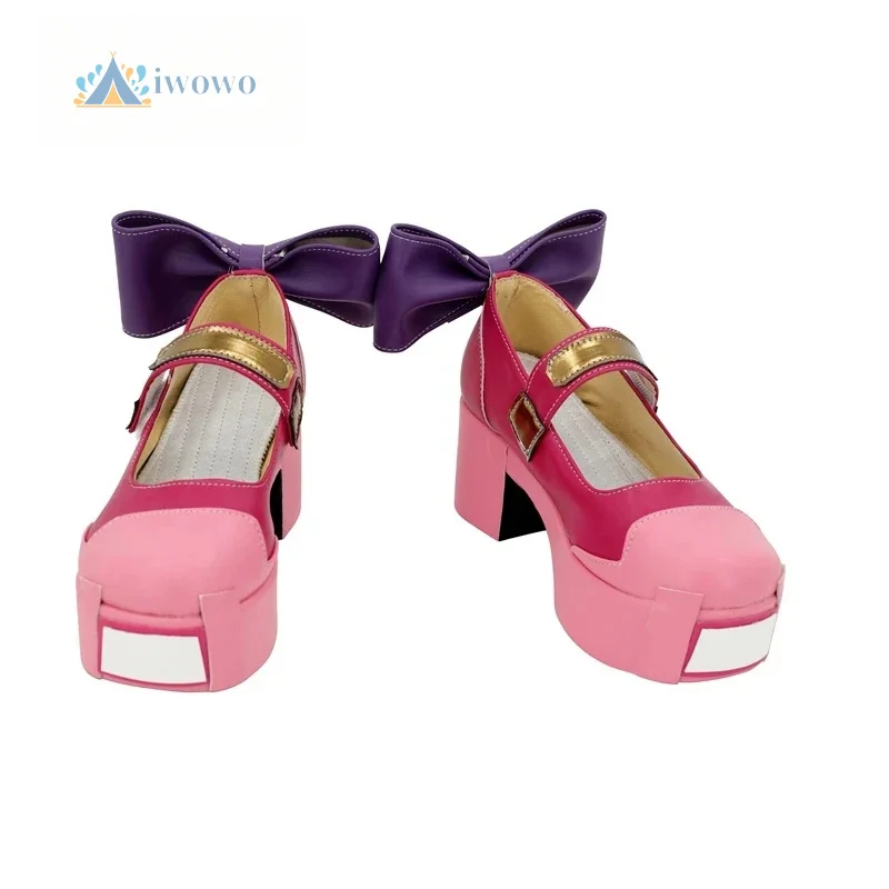 Jogo OW Kiriko Cosplay Sapatos Botas rosa personalizadas
