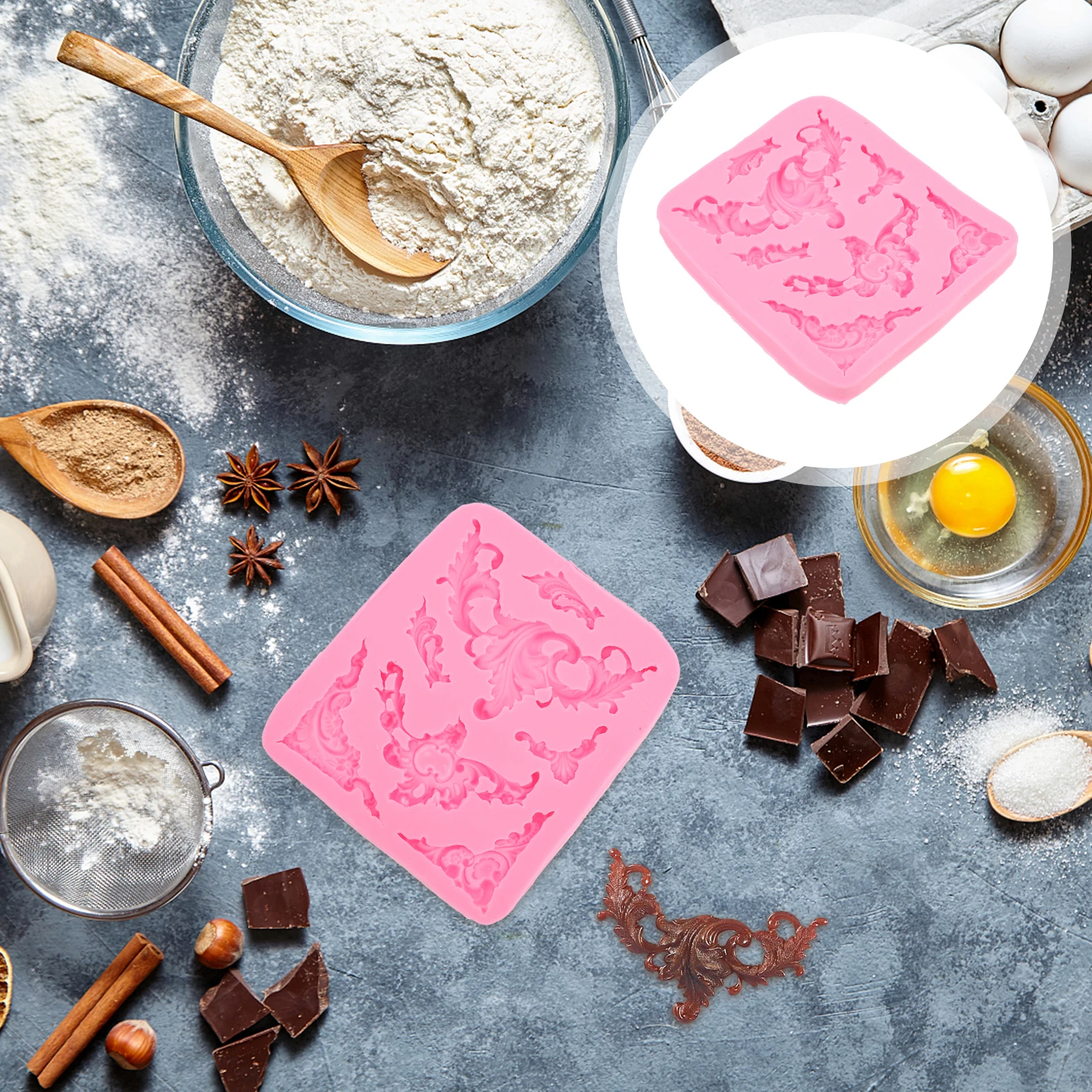 

Silicone Mold Pastry Epoxy Molds Pudding Manual Handmade Resin Silica Gel Flower Fondant Cake