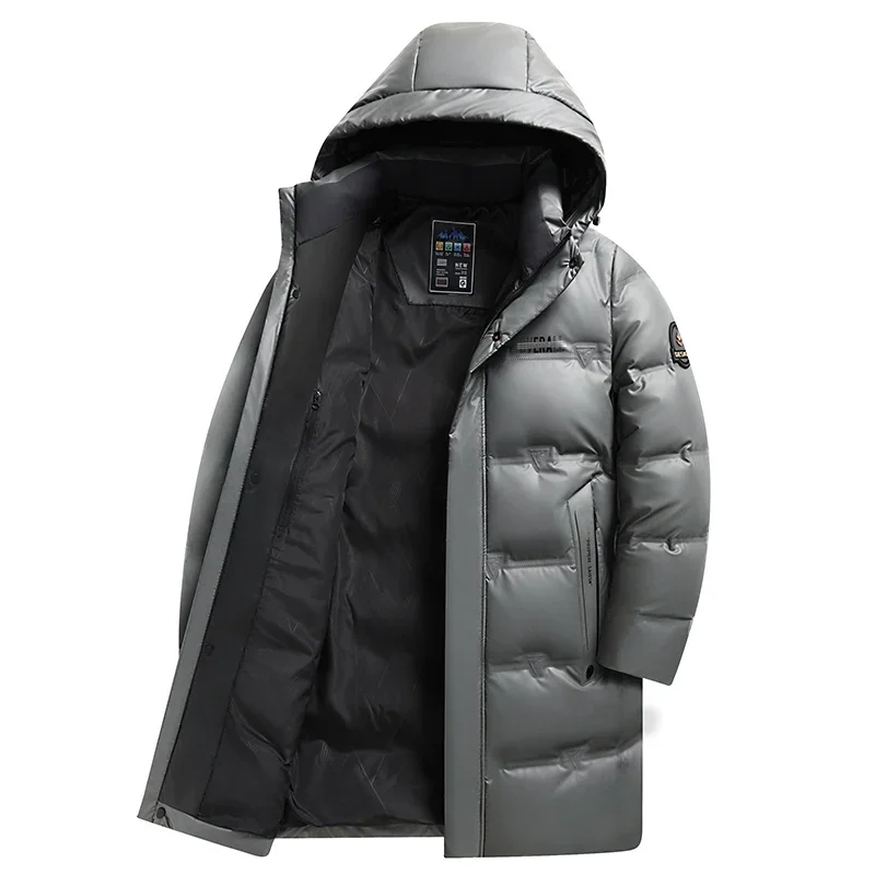 Men's Down Jacket Duck Down Leather Jacket Removable Hood Male Padding Designer Clothes Men Lightweight Padded Jackets Coat