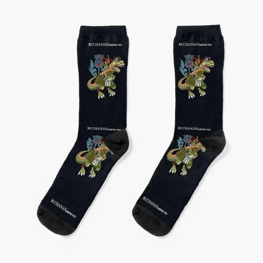 

Clanosaurus Rex: BUCHANANsauras rex Buchannan Buchanan Modern Family Tartan Socks custom winter thermal Socks For Women Men's
