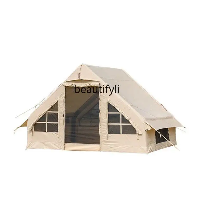 8 Square Meters Outdoor Camping Inflatable Thickened Tent Rainproof Anti-Freezing Sun Protection Large Gas Column