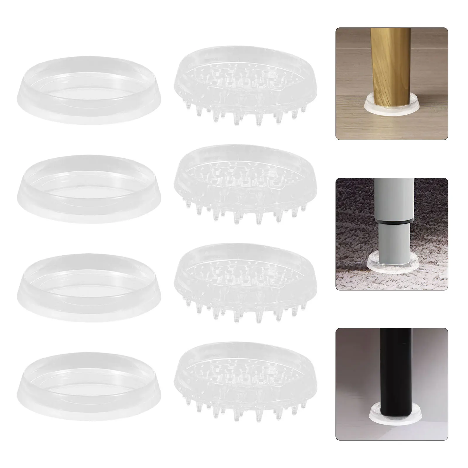 

8Pcs Anti-Skid Furniture Pads Chair Caster Cups Floor Protectors for Hardwood Vinyl Tile Furniture Caster Cups