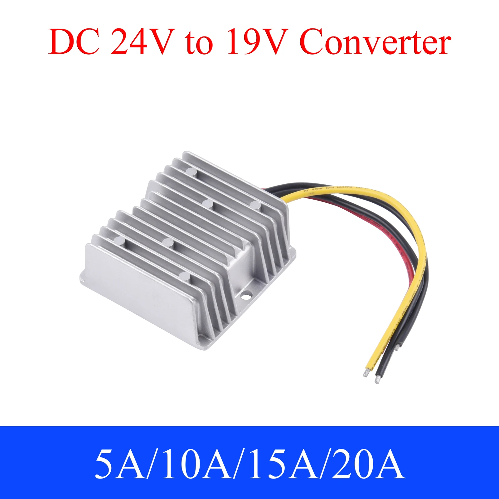 

DC 24V to 19V Power Converter 5A 10A 15A 20A Auto Buck Regulator Reducer Step Down Voltage Power Supply Module for Car