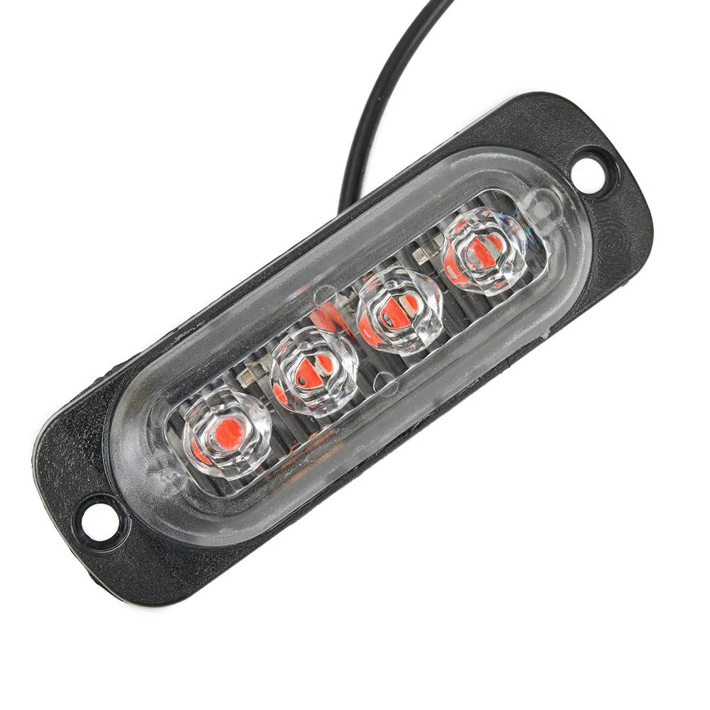 Bright Illumination 4LED Offroad Car Trucks Safety Urgent Working Fog Red Light Lamp 12V 800LM, Effortless Installation