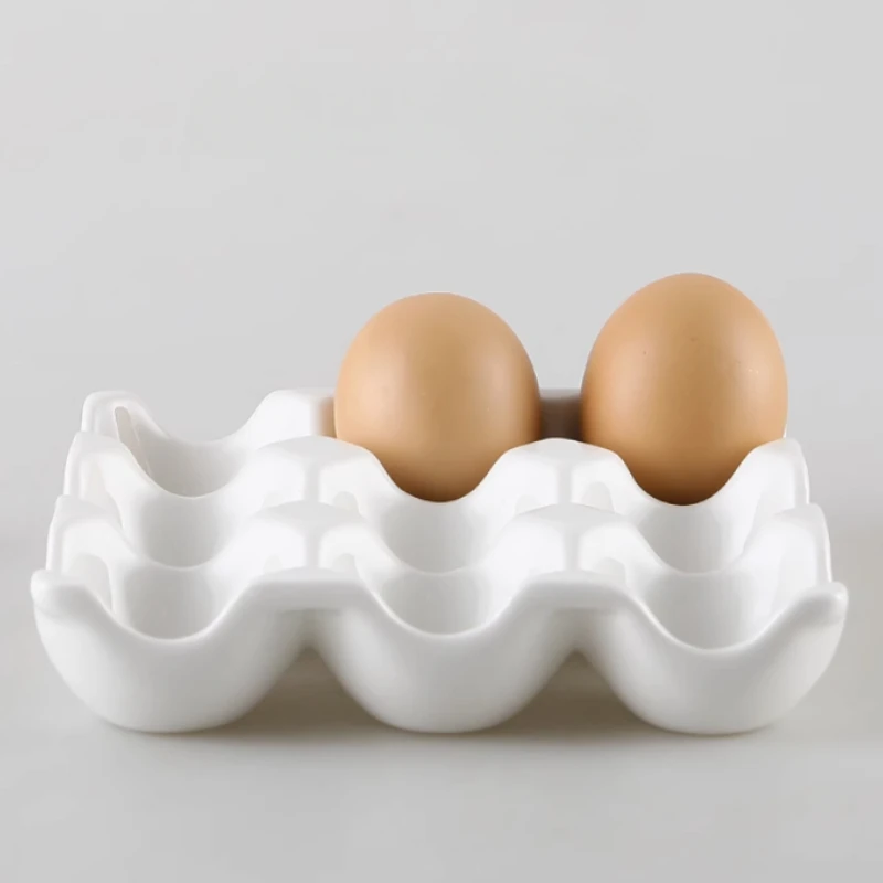 

1pc Ceramic nine grid egg rack Refrigerator egg storage tray Household storage box Kitchen storage utensils Kitchen accessories
