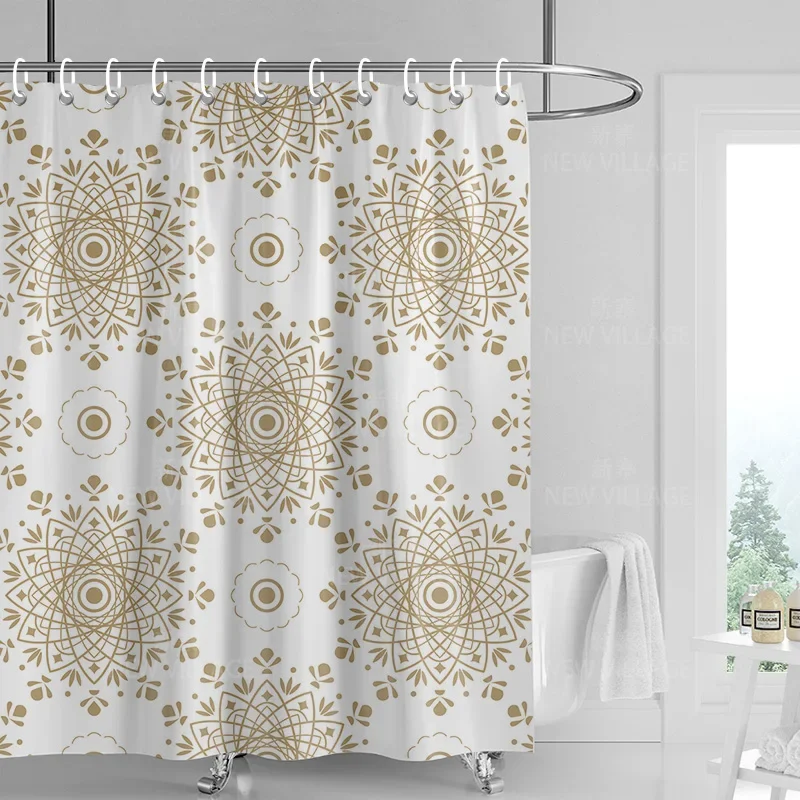 Home decoration shower curtains bathroom waterproof curtain fabric Living Room Modern Nordic Modern geometric pattern simple