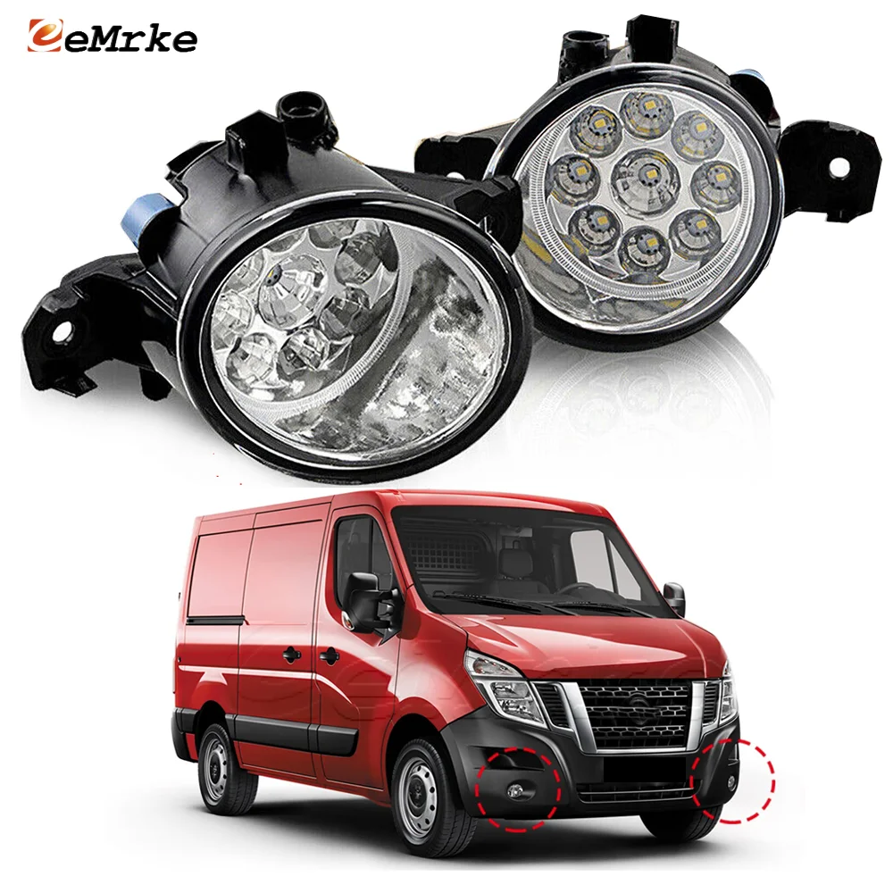 Left and Right Led Fog Lights Assembly for Nissan NV400 X62 X62B 2011-2020 DRL Car PTF Daytime Running Light Fog Lamp Accessory