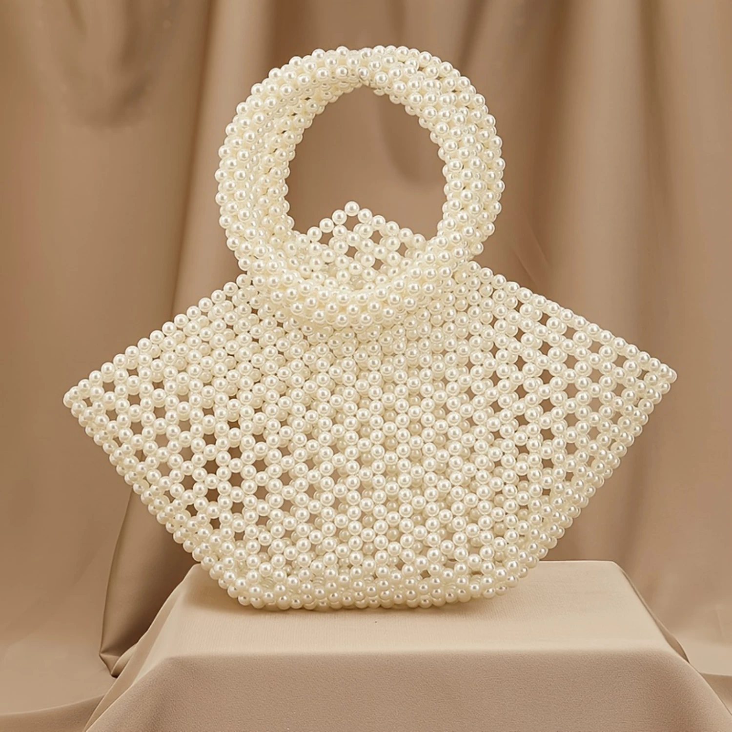 

Сумка-саквояж с бисером из искусственного жемчуга, полая вечерняя сумочка, классическая маленькая сумочка для ужина