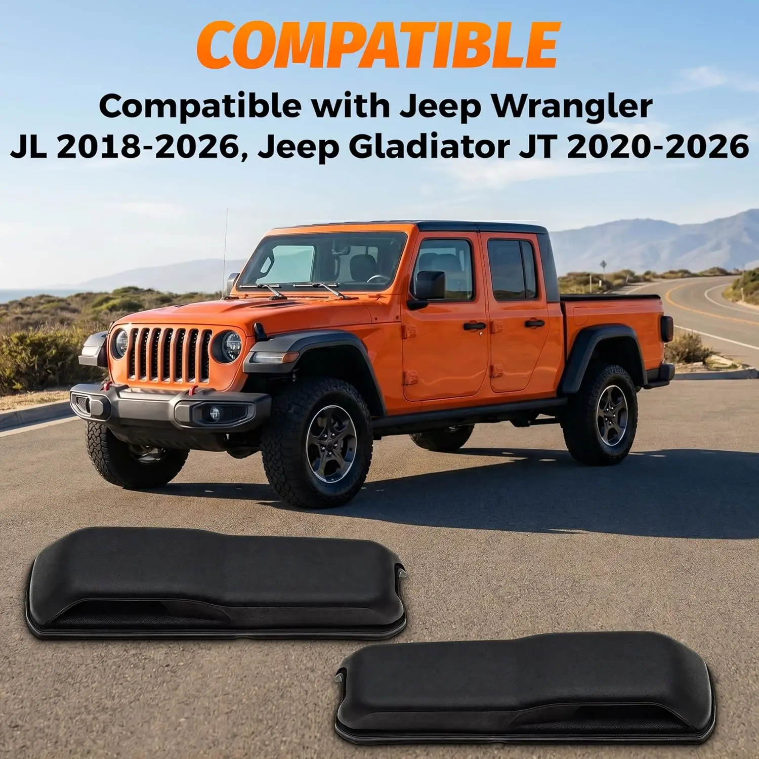 

68307300AC 2pcs black Hood Hinge Stop Bumper Replacement Windshield Rest Bracket for Jeep Wrangler JL Gladiator 2018 2026