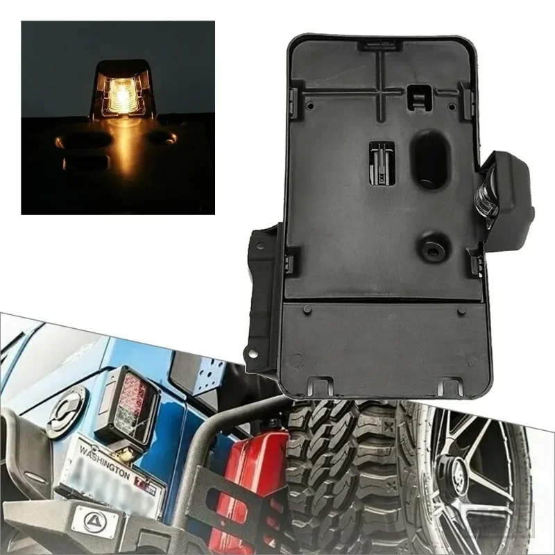 Chapa traseira da matrícula para Jeep Wrangler Jk, Tag Holder com Luz, Decoração do carro, 2007, 2008, 2009, 2010-2017, 2018